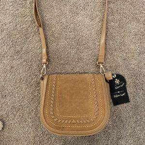 Tan suede crossbody